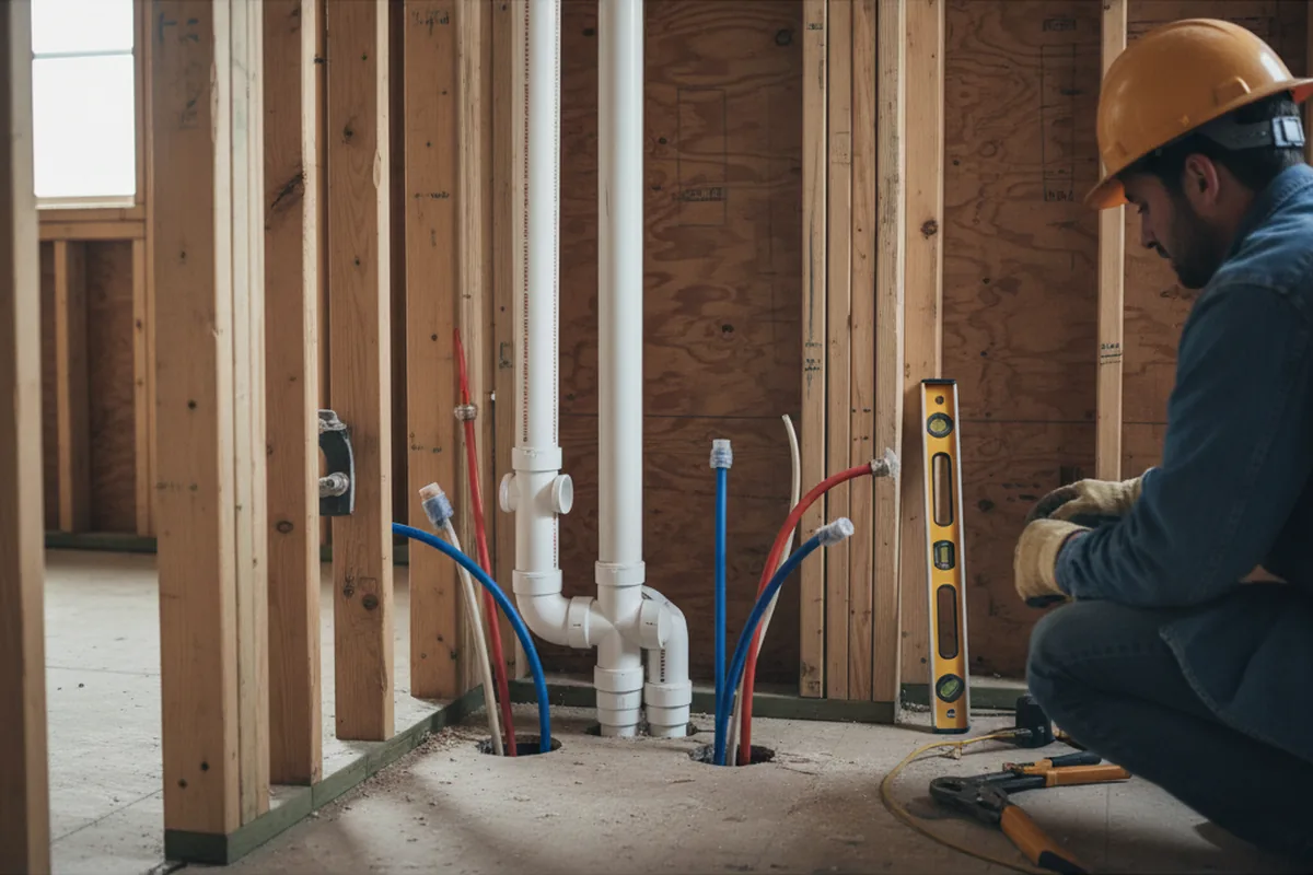 Drain and supply rough-in during Garbage Disposal Repair in Bel Air